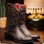 Marco Di Milano Genuine Snake Skin Cowboy Boot Kansas Brown