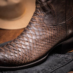 Marco Di Milano Genuine Snake Skin Cowboy Boot Kansas Brown