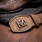 Marco Di Milano Genuine Snake Skin Cowboy Boot Kansas Brown