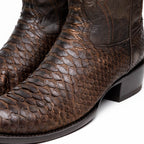 Marco Di Milano Genuine Snake Skin Cowboy Boot Kansas Brown