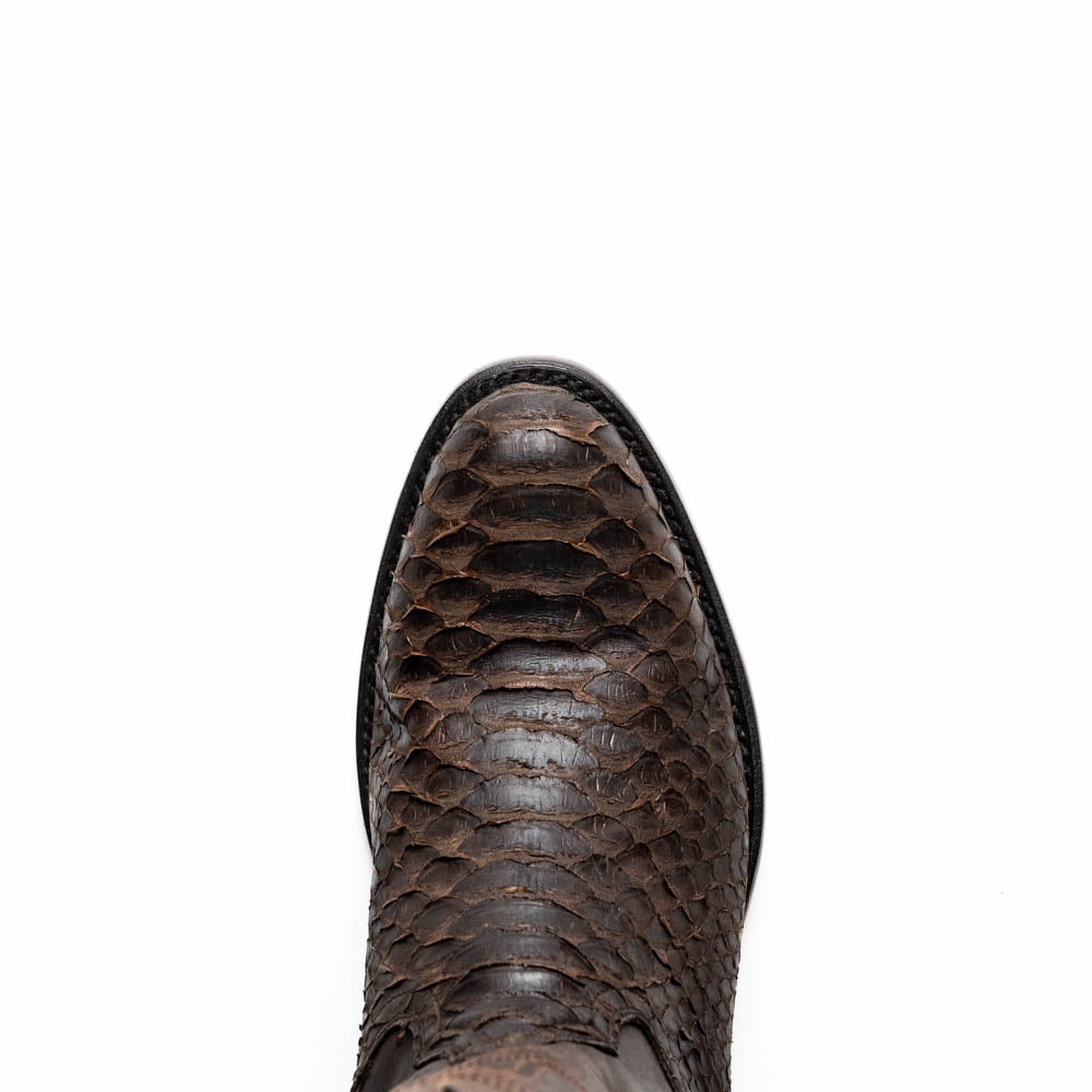 Marco Di Milano Genuine Python Skin Cowboy Boot Kansas Brown