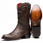 Marco Di Milano Genuine Snake Skin Cowboy Boot Kansas Brown