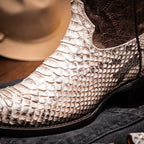 KANSAS Genuine Snake Skin Cowboy Boot from the Western Collection Natural