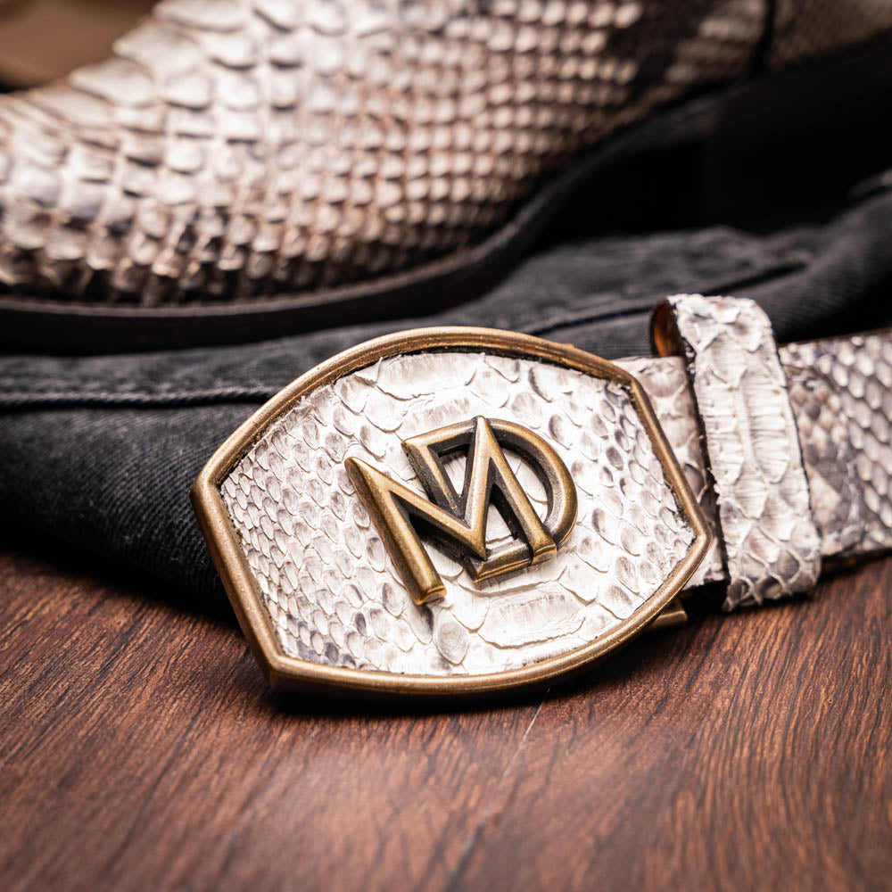 KANSAS Genuine Snake Skin Cowboy Boot from the Western Collection Natural