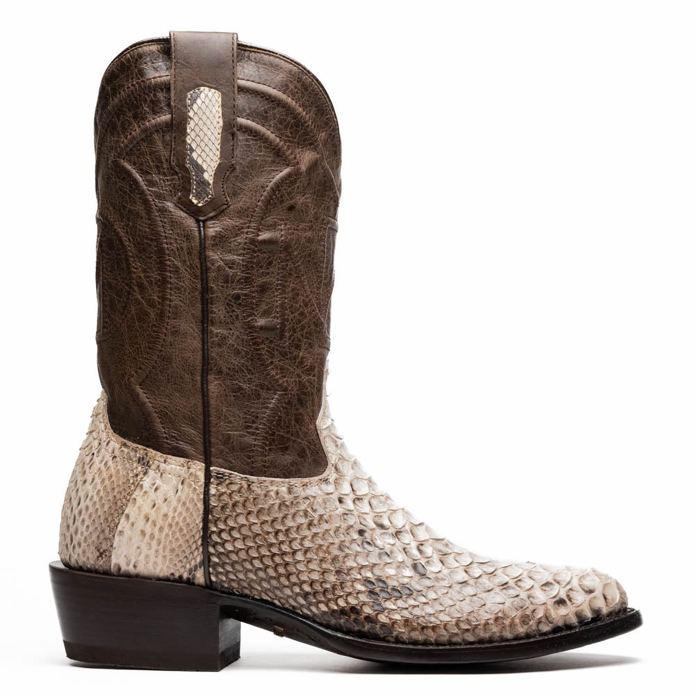 KANSAS Genuine Snake Skin Cowboy Boot from the Western Collection Natural