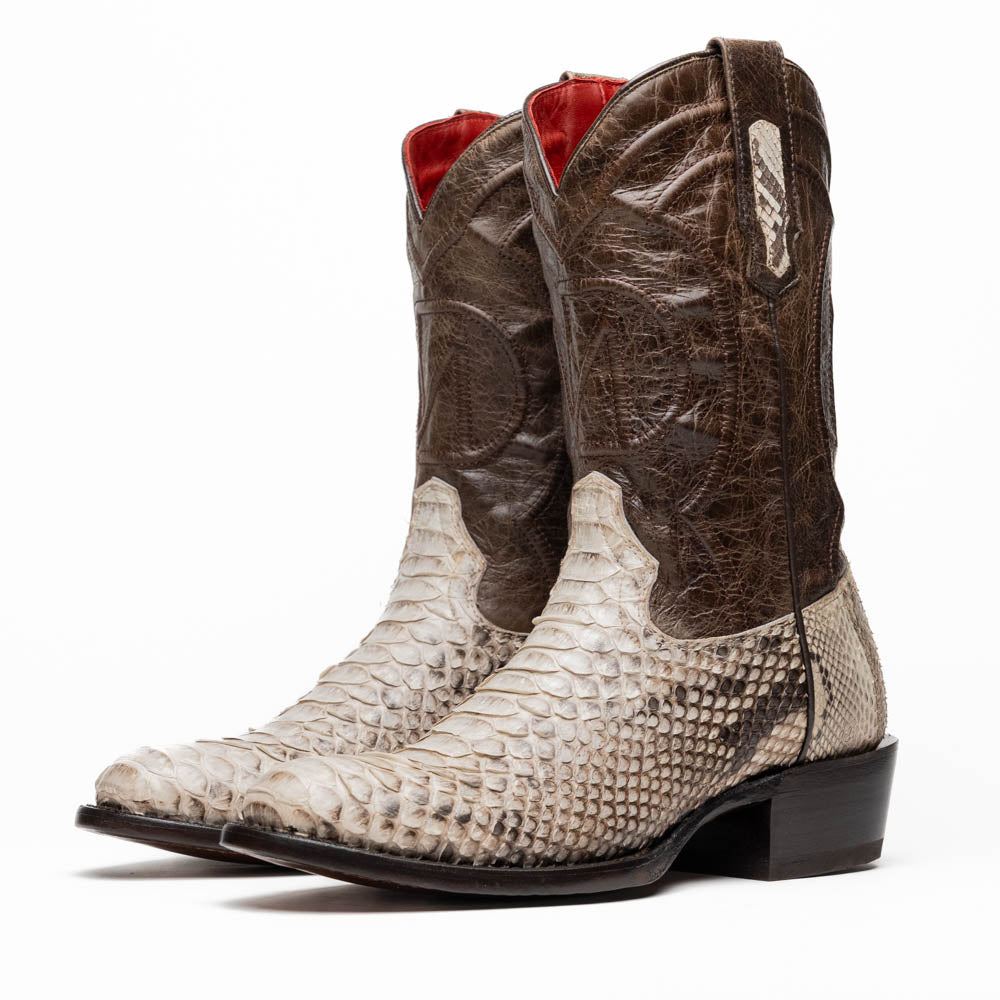 KANSAS Genuine Snake Skin Cowboy Boot from the Western Collection Natural