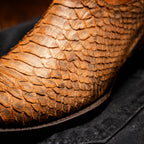 KANSAS Genuine Snake Skin Cowboy Boot from the Western Collection Cognac