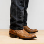 KANSAS Genuine Snake Skin Cowboy Boot from the Western Collection Cognac