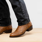 KANSAS Genuine Snake Skin Cowboy Boot from the Western Collection Cognac