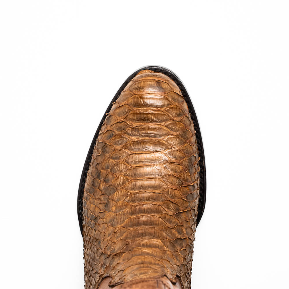 KANSAS Genuine Snake Skin Cowboy Boot from the Western Collection Cognac