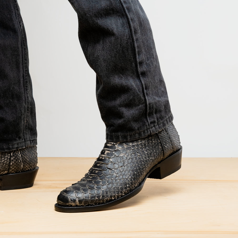 KANSAS  Genuine Snake Skin Cowboy Boot from the Western Collection White