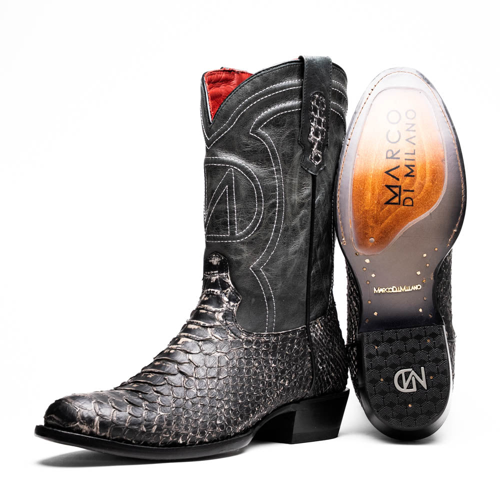 KANSAS  Genuine Snake Skin Cowboy Boot from the Western Collection White