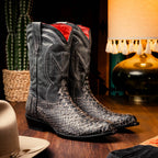 KANSAS  Genuine Snake Skin Cowboy Boot from the Western Collection White