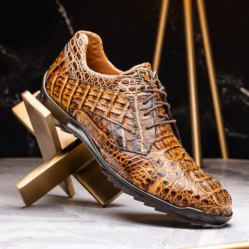 Kratos Genuine Caiman Crocodile Fashion Sneaker Rustic Orix