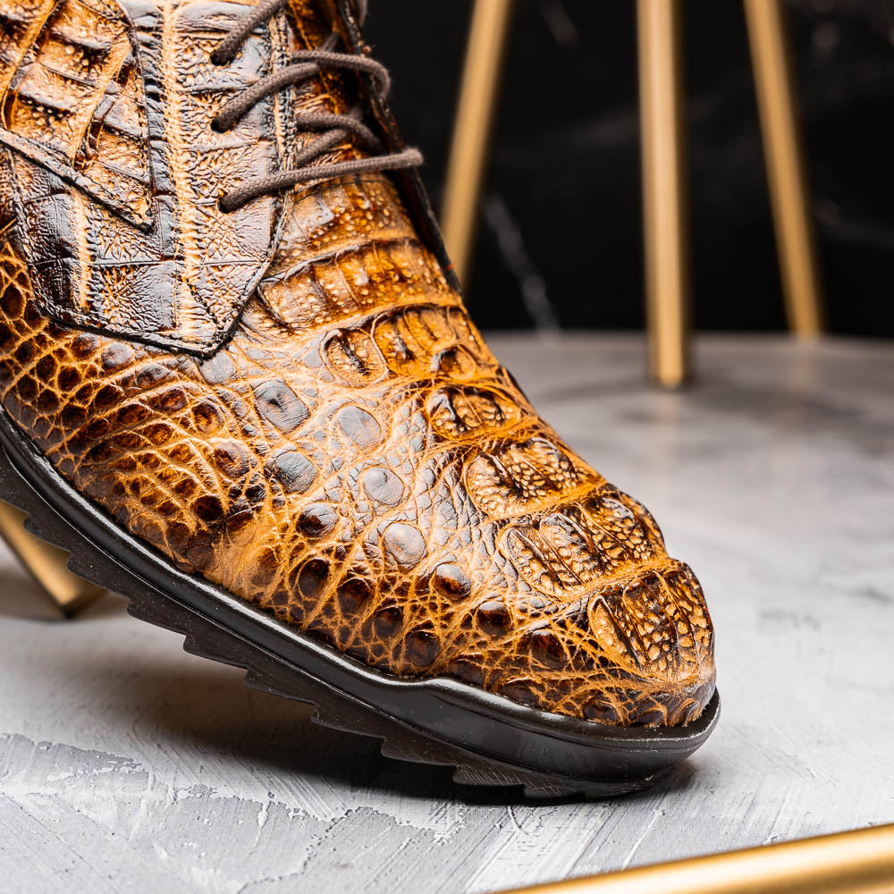 Kratos Genuine Caiman Crocodile Fashion Sneaker Rustic Orix