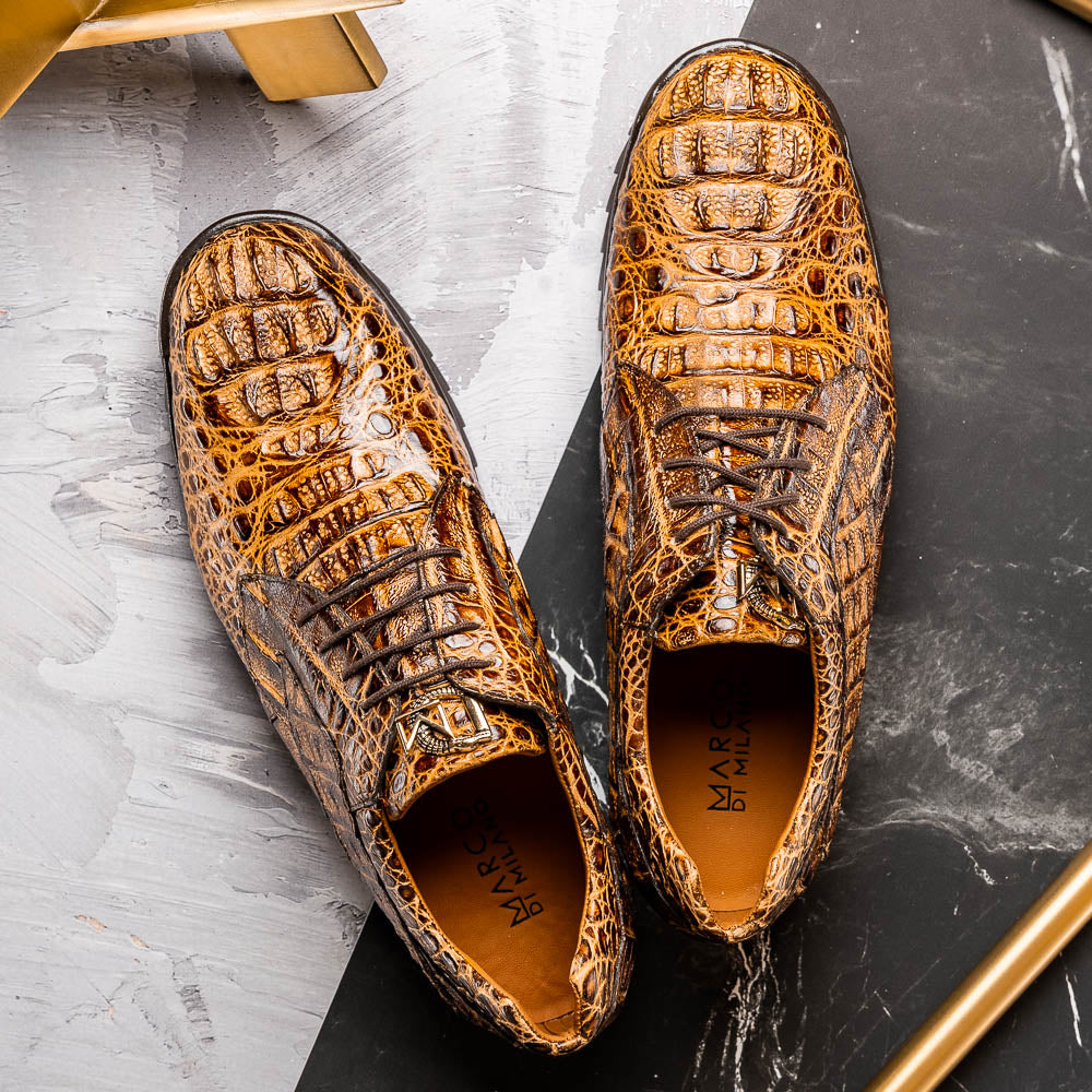 Kratos Genuine Caiman Crocodile Fashion Sneaker Rustic Orix