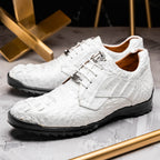 Kratos Genuine caiman Crocodile Fashion Sneaker White
