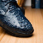 Kratos Genuine Caiman Crocodile Fashion Sneaker Navy