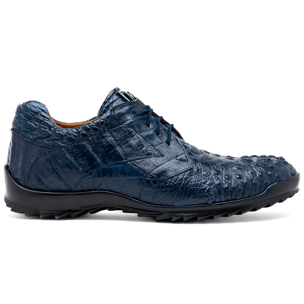 Kratos Genuine Caiman Crocodile Fashion Sneaker Navy