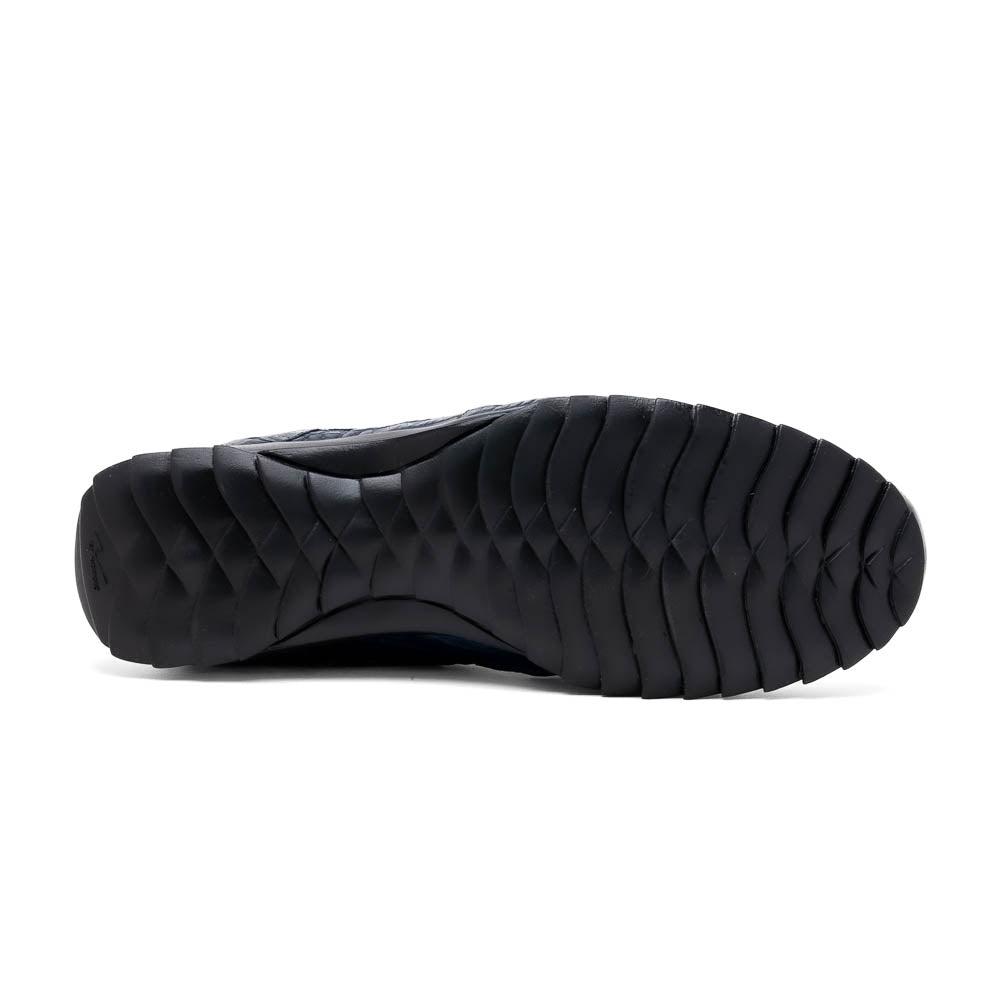Kratos Genuine Caiman Crocodile Fashion Sneaker Navy
