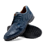 Kratos Genuine Caiman Crocodile Fashion Sneaker Navy