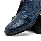 Kratos Genuine Caiman Crocodile Fashion Sneaker Navy