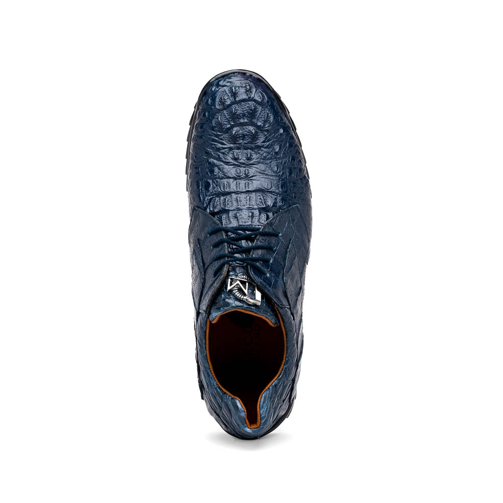 Kratos Genuine Caiman Crocodile Fashion Sneaker Navy