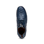 Kratos Genuine Caiman Crocodile Fashion Sneaker Navy