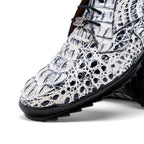 Kratos Genuine Caiman Crocodile Fashion Sneaker Newspaper Gray