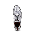 Kratos Genuine Caiman Crocodile Fashion Sneaker Newspaper Gray