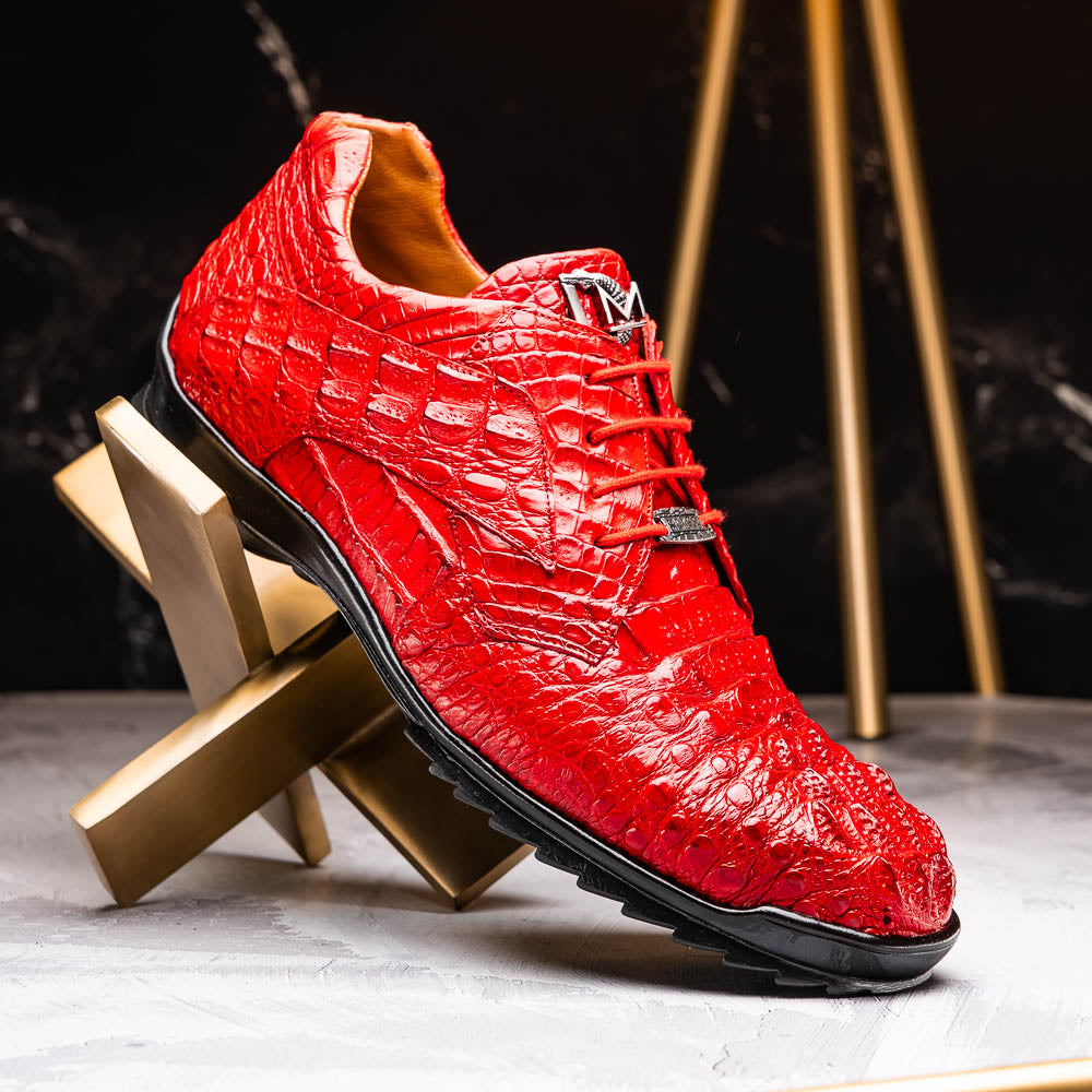 Kratos Red  Genuine Caiman Crocodile Fashion Sneaker