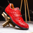 Kratos Red  Genuine Caiman Crocodile Fashion Sneaker