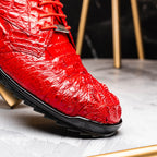 Kratos Red  Genuine Caiman Crocodile Fashion Sneaker