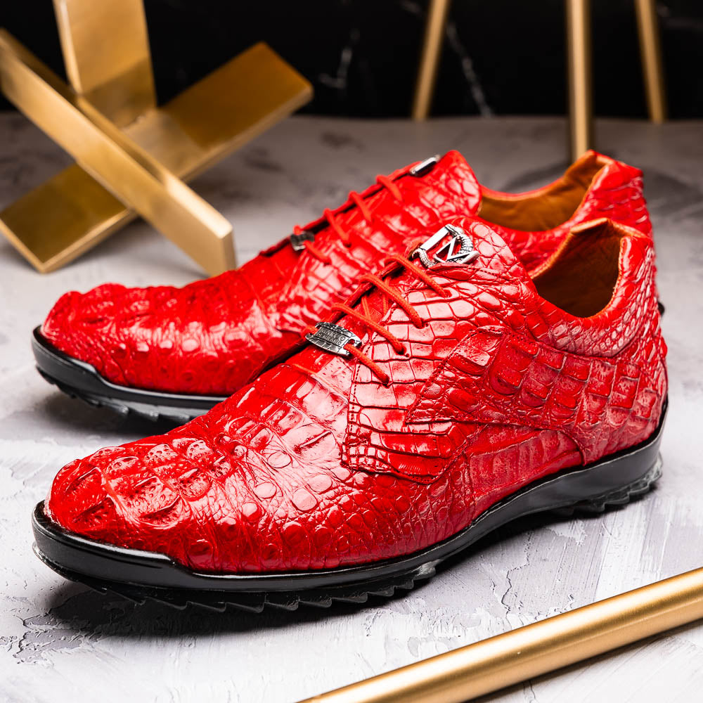 Kratos Red  Genuine Caiman Crocodile Fashion Sneaker