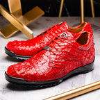 Kratos Red  Genuine Caiman Crocodile Fashion Sneaker