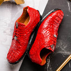 Kratos Red  Genuine Caiman Crocodile Fashion Sneaker