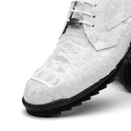 Kratos Genuine caiman Crocodile Fashion Sneaker White