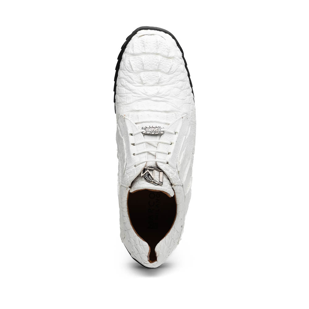 Kratos Genuine caiman Crocodile Fashion Sneaker White