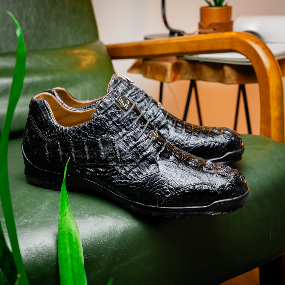 genuine caiman crocodile fashion sneaker Shoes Kratos Black
