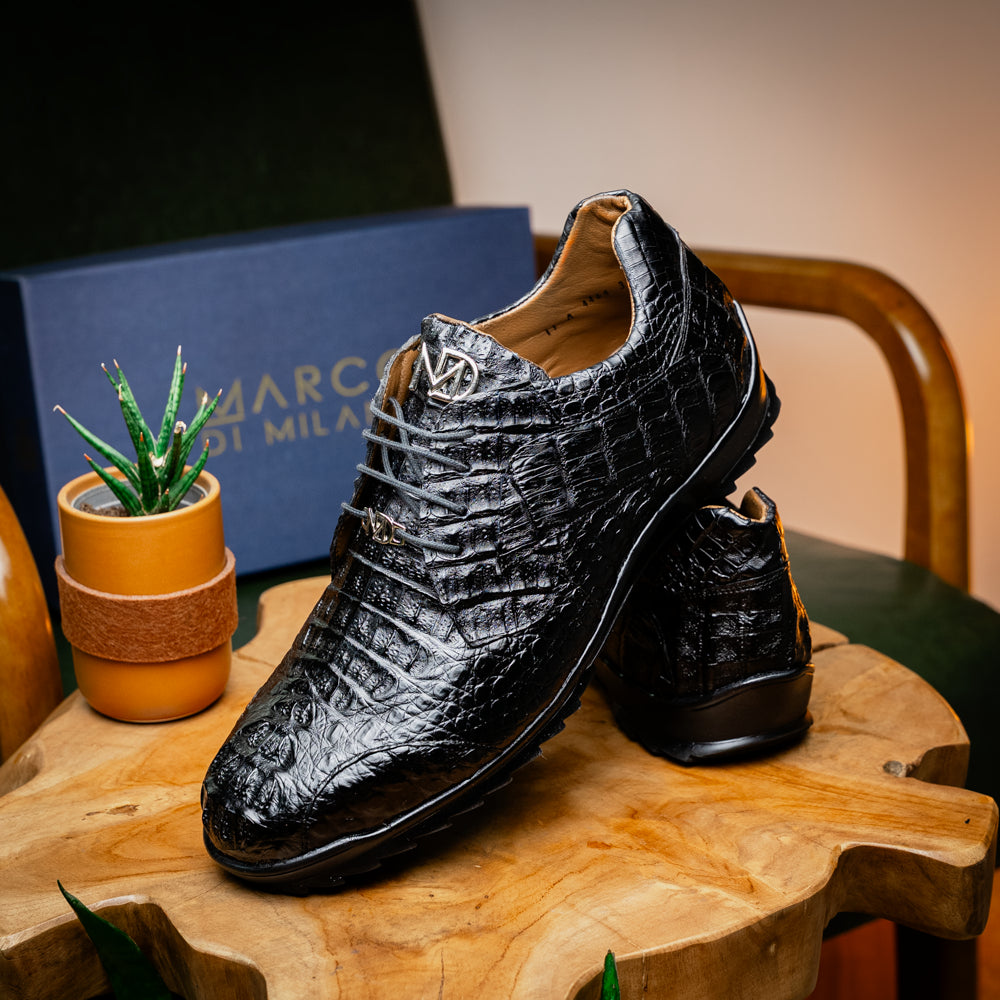 genuine caiman crocodile fashion sneaker Shoes Kratos Black
