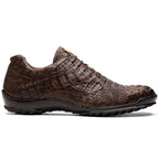 Kratos Genuine Caiman Crocodile Fashion Sneaker  Brown