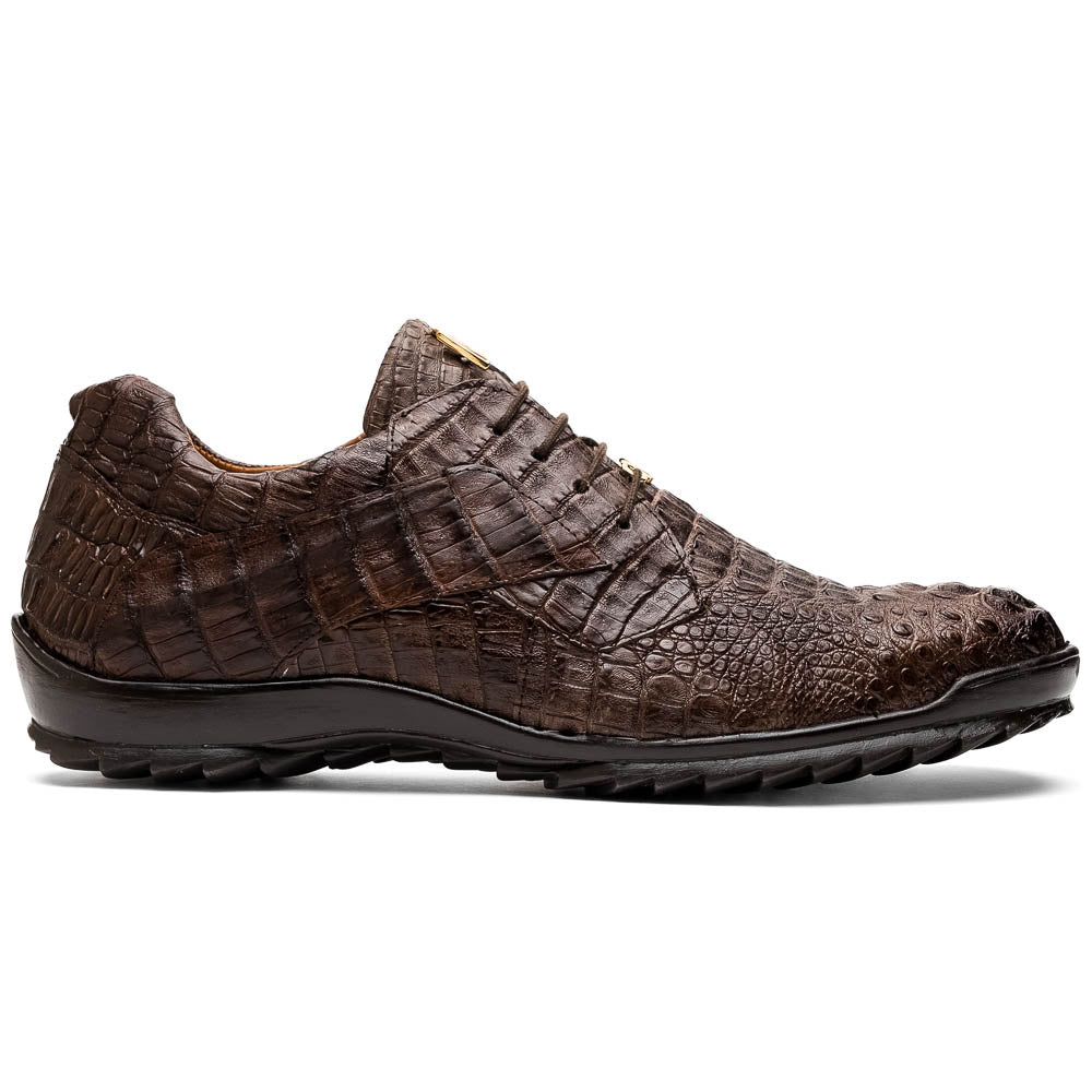 Kratos Genuine Caiman Crocodile Fashion Sneaker  Brown
