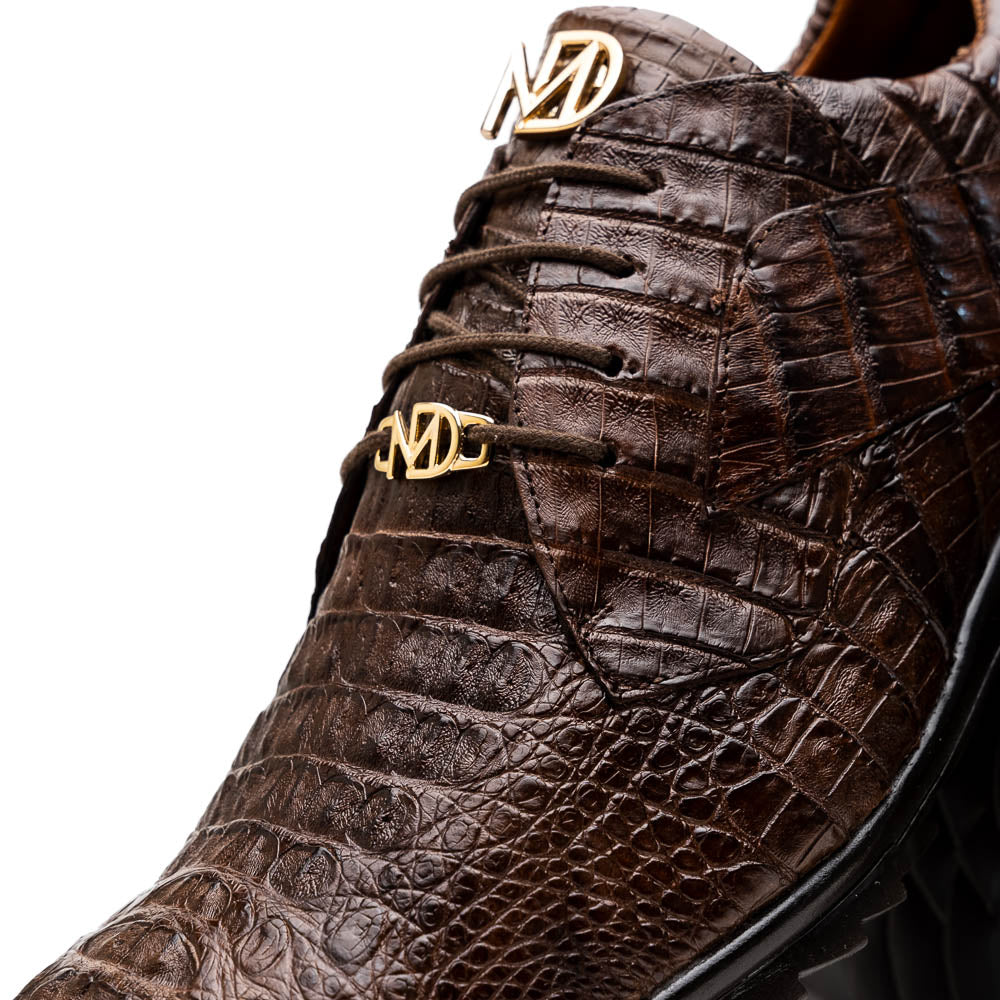 Kratos Genuine Caiman Crocodile Fashion Sneaker  Brown