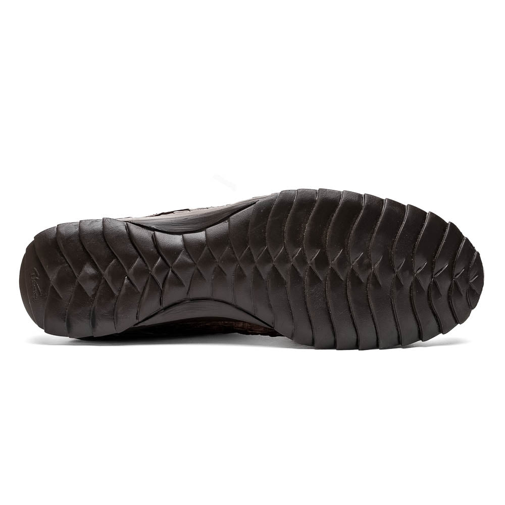 Kratos Genuine Caiman Crocodile Fashion Sneaker  Brown