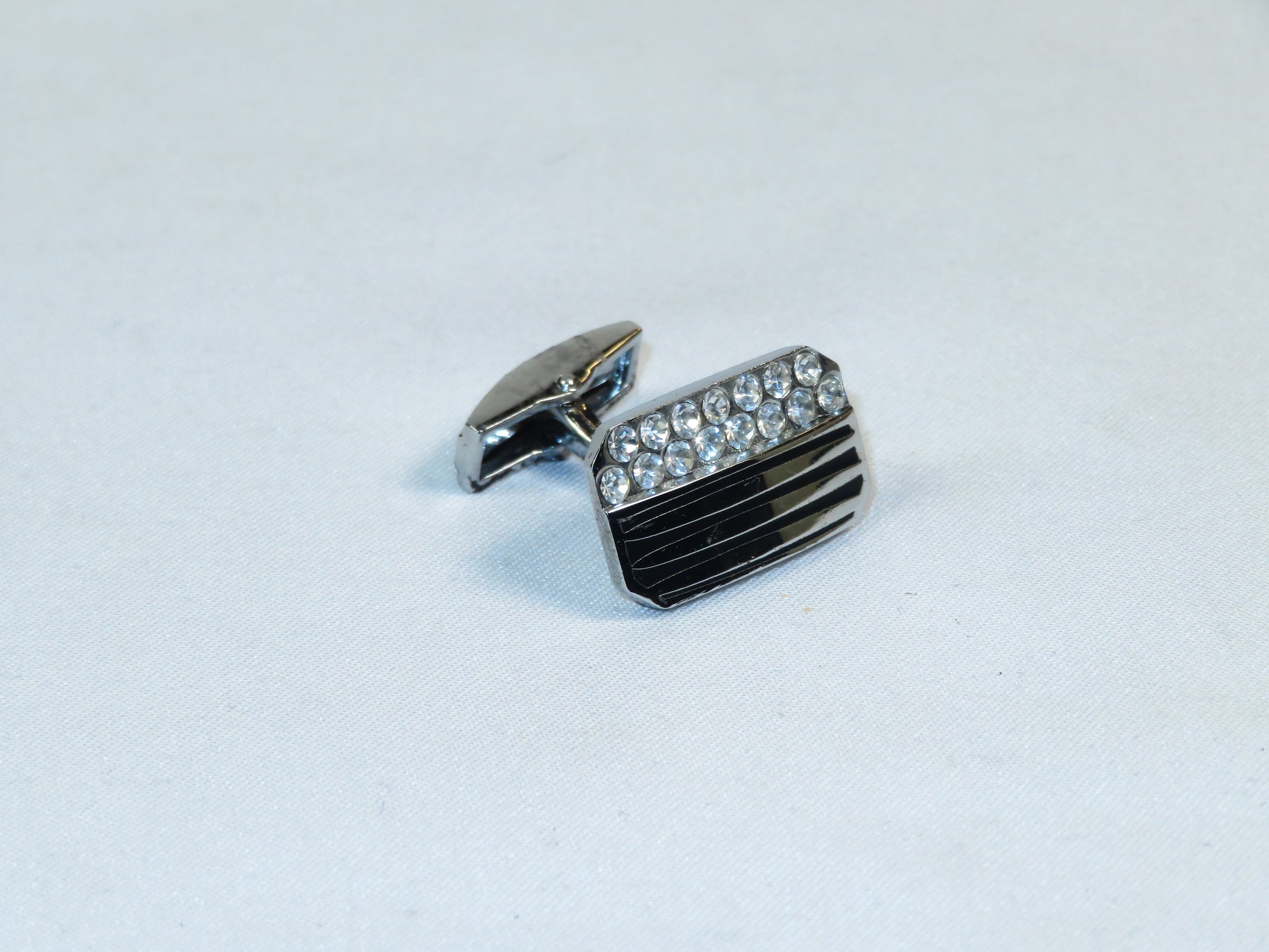 Cufflinks By La Madre From Turkey Solid Stainless Steel LA-25 Silver Diamond