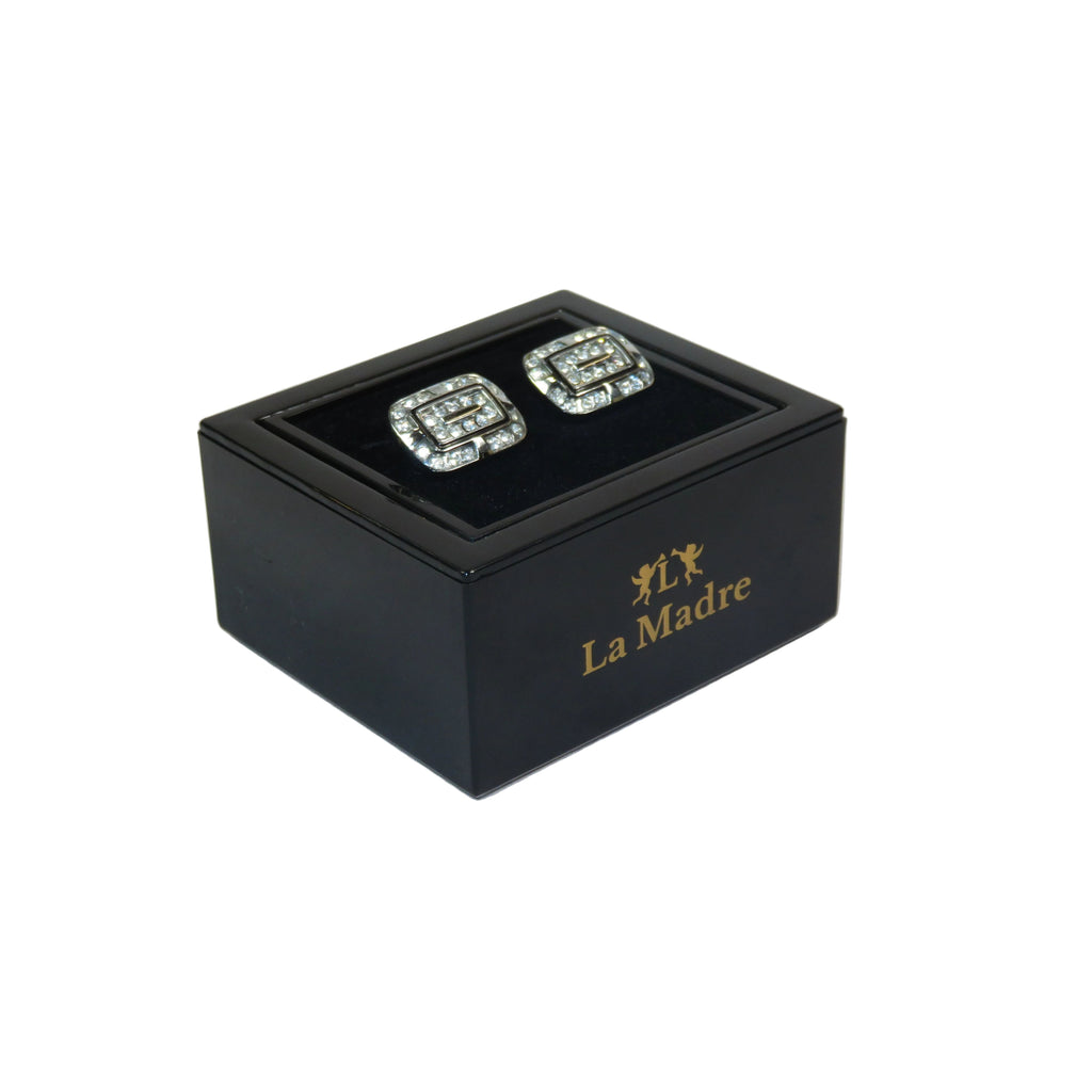 Cufflinks By La Madre From Turkey Solid Stainless Steel LA-26 Silver Diamond (Copy)