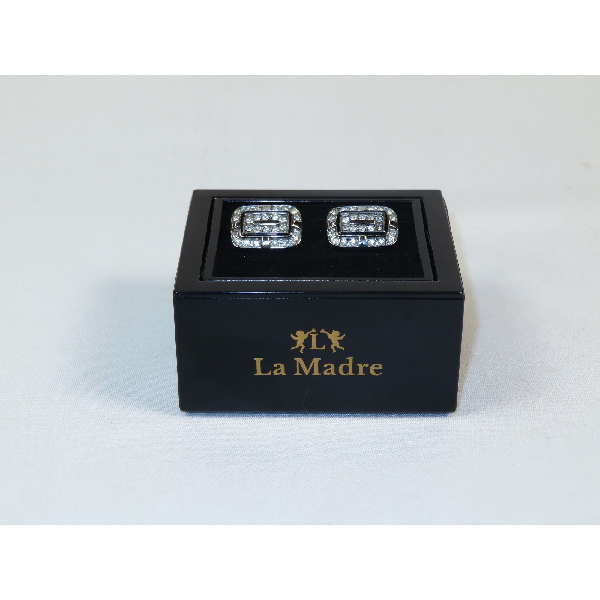 Cufflinks By La Madre From Turkey Solid Stainless Steel LA-26 Silver Diamond (Copy)