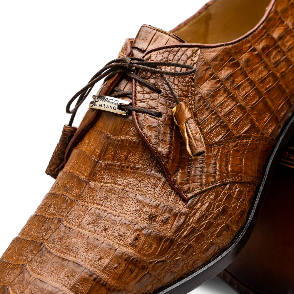 Lacio Bay Genuine Caiman Crocodile Dress Derby's Apache
