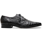 Lacio Genuine Caiman Crocodile Dress Derby's Shoes Black