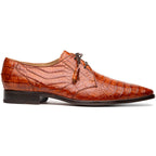 Lacio Genuine Caiman Crocodile Dress Derby's Laces Shoes Brandy
